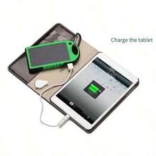 Batería externa portátil de 20000mAh con panel solar, cargador de batería externa con luz LED para todos los teléfonos inteligentes.Regalo para el Día del Padre, cumpleaños o Navidad. - Multicolor - Ver 4