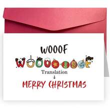 1 pieza, Tarjeta de Navidad del Perro, Tarjeta de Navidad Guau para amantes de las mascotas, Regalo de Navidad en lenguaje de perro Guau para hija o hijo