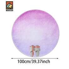 1 pieza/10 piezas Alfombra de baño con patrón degradado morado, material de franela, alfombra redonda para el piso, decoración esponjosa, adecuada para baño, entrada, cocina, sala de estar y otras ocasiones, lavable a máquina, antideslizante, decoración navideña, regalo ideal - Multicolor - Ver 12