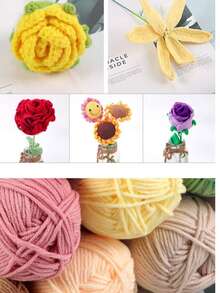 1 Pack 50g Soft Knitting Yarn Set, 5-Ply Commonly Used Crochet Yarn, Suitable For Crocheting Sweaters, Hats, Crafts, Decorations, Approx. 50g/Pc (Random Color Accessories)