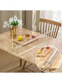 Tấm bảo vệ bàn ăn/bàn cà phê bằng nhựa PVC mềm dày 1mm, chịu nhiệt/dầu/nước, dùng cho nhà bếp, phòng khách - Khăn trải bàn PVC trong suốt - Xem 23