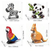 3pcs 3D Puzzle, Creative Cartoon Animal Puzzle Set, Christmas/Birthday Gift