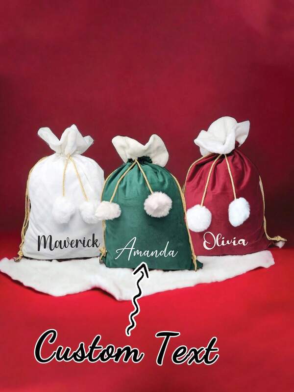 Bolsas de regalo de Navidad personalizadas, bolsas de Papá Noel personalizadas, bolsas de Nochebuena, bolsas de regalo navideñas, bolsas de regalo de Navidad, bolsas de regalo de Navidad de terciopelo. Verde, rojo, gris, morado, rosa, azul, bolsas grandes personalizadas de Papá Noel con nombre, bolsas de regalo de Navidad de terciopelo, bolsas de Nochebuena, bolsas de regalo navideñas, bolsas de regalo de Navidad