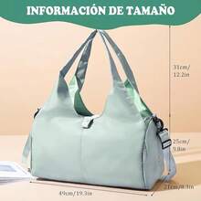 Bolsa de Deporte para Gimnasio, Compartimento para Zapatos y Bolsa Impermeable Bolsa de Deporte para Gimnasio, Bolsa Tote de Yoga Fitness para Entrenamiento, Yoga, Viajes - Verde - Ver 7