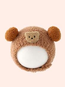 婴儿熊耳帽，毛绒冬季帽子，适合男婴和女婴