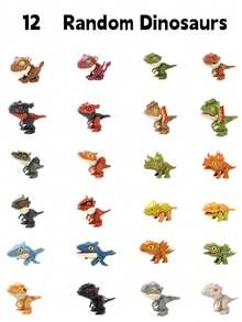 Tecforood 1/3/5/7/12款随机、不重复的恐龙咬手指玩具模型可供选择。这些模型造型生动逼真，采用防摔材质，拥有多种恐龙动物造型（适合用作展示挂件/桌面摆件）。咬手指的细节提升了互动乐趣（提升了游戏体验）。