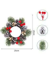 1 pièce Guirlande de décoration de Noël artificielle, Bougeoirs de couronne de Noël, Pommes de pin, Glands, Couronnes de feuilles de pin, Décorations de table, Décorations de chambre, Décorations de Noël, Décorations de fête, Fête de Noël, Fête du Nouvel An Décorations de Noël Décorations de Noël pour la maison Cadeaux de Noël Décoration de chambre Décorations de Noël Décorations de chambre à coucher Cadeaux de bas de Noël Cadeaux pour femmes - Multicolore - Voir 12