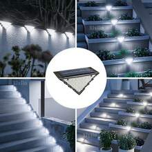 Super Bright Outdoor LED Solar Wall Lights White/Color Multi-Function Lighting Solar Fence Lights Outdoor Garden Decorative Porch Decorative Beautification Lights Solar Deck Lights