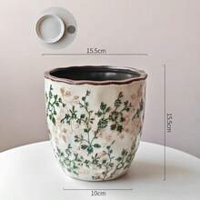 Ceramiczna doniczka z efektem spękania w stylu vintage – rustykalna doniczka w stylu wiejskim, idealna na sukulenty, wężownice, do ogrodu domowego i na balkon