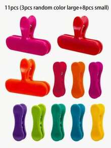 8 pièces/11 pièces Pince de sac arc-en-ciel, pince de scellement de collation, pince de rangement de cuisine, parfait pour le rangement et l'organisation de la cuisine