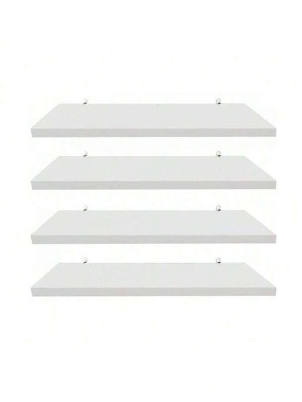 Kit 04 Prateleiras 50cm Branco MDF Nichos Sala Quarto Cozinha Banheiro