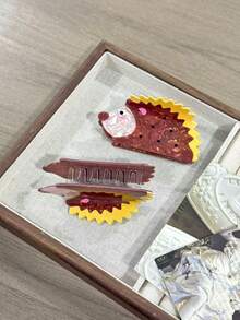 1pc/2pcs Cute Hedgehog Shaped Hair Clips, New Design, Suitable For Bun Hairstyle Decoration, Ornament, Gift