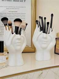 1pc Plastic Human Body Shaped Desk Organizer, Pen/Makeup Brush Holder