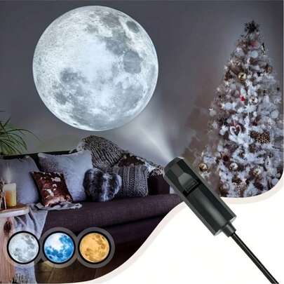 3/6/10pcs LED Star And Galaxy Projector Lamp, With Planets, Moon, Earth, Jupiter, Andromeda Ect, 360° Rotatable, Tabletop Decorative Light For Bedroom Ceiling, Photo Background, Valentine'S Day, Proposals, Weddings, Camping, Halloween, Christmas Decoration - ABS Body, No Battery Required, Plug-In Power Via