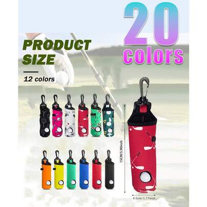 3/2/1 件套女士高尔夫礼品套装，12 个图案高尔夫球收纳袋，高尔夫球收纳袋，高尔夫球收纳袋钥匙扣腰带夹，高尔夫礼品配件，印花高尔夫球收纳袋带轻便挂钩，女士/女孩便携式高尔夫配件，高尔夫球收纳袋