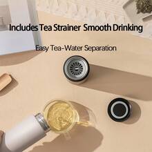 Xiaomi Bình nước di động bằng thép không gỉ 316 dung tích 350ml dành cho nam và nữ, thiết kế đơn giản, cách nhiệt nóng lạnh, tách trà di động dùng trên ô tô và văn phòng, màu đen - màu đen - Xem 4