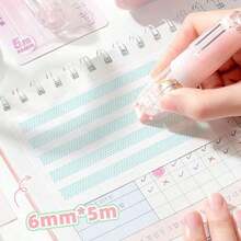 1pc/2pcs Retractable Double-Sided Tape Dispenser, Creative Pen-Shaped Polka Dot Tape In Pink, Blue, Green, White, With Roller And 360° Rotatable Tip, For Scrapbooking, Cards, DIY, Portable, Back To School, Office Supplies, Teacher's Day, Graduation, Thanksgiving, Birthday Gifts, School Prizes And Rewards