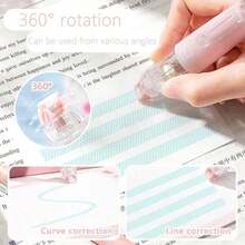 1pc/2pcs Retractable Double-Sided Tape Dispenser, Creative Pen-Shaped Polka Dot Tape In Pink, Blue, Green, White, With Roller And 360° Rotatable Tip, For Scrapbooking, Cards, DIY, Portable, Back To School, Office Supplies, Teacher's Day, Graduation, Thanksgiving, Birthday Gifts, School Prizes And Rewards