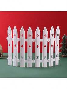 5pcs/10pcs/20pcs Christmas Supplies Tree Fence Scene Decoration Removable Plastic Fence Plastic Fence White Plastic Fence - Multicolor - View 13