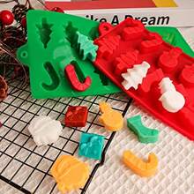 Christmas Silicone Molds Christmas Chocolate Mold Candy Molds For Baking Sweet TreatsCake Xmas Gift Handmade Soap Candles With Shape Of Christmas Tree Santa Head For Christmas Party Home Baking