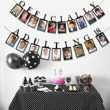 1 Set Black Glitter "Officially 18 Years Old" Banner, Time To Grow Up, Welcome To Adulthood Black Glitter Banner, 18th Birthday Banner, Unisex 18th Birthday Decorations - Multicolor - View 4