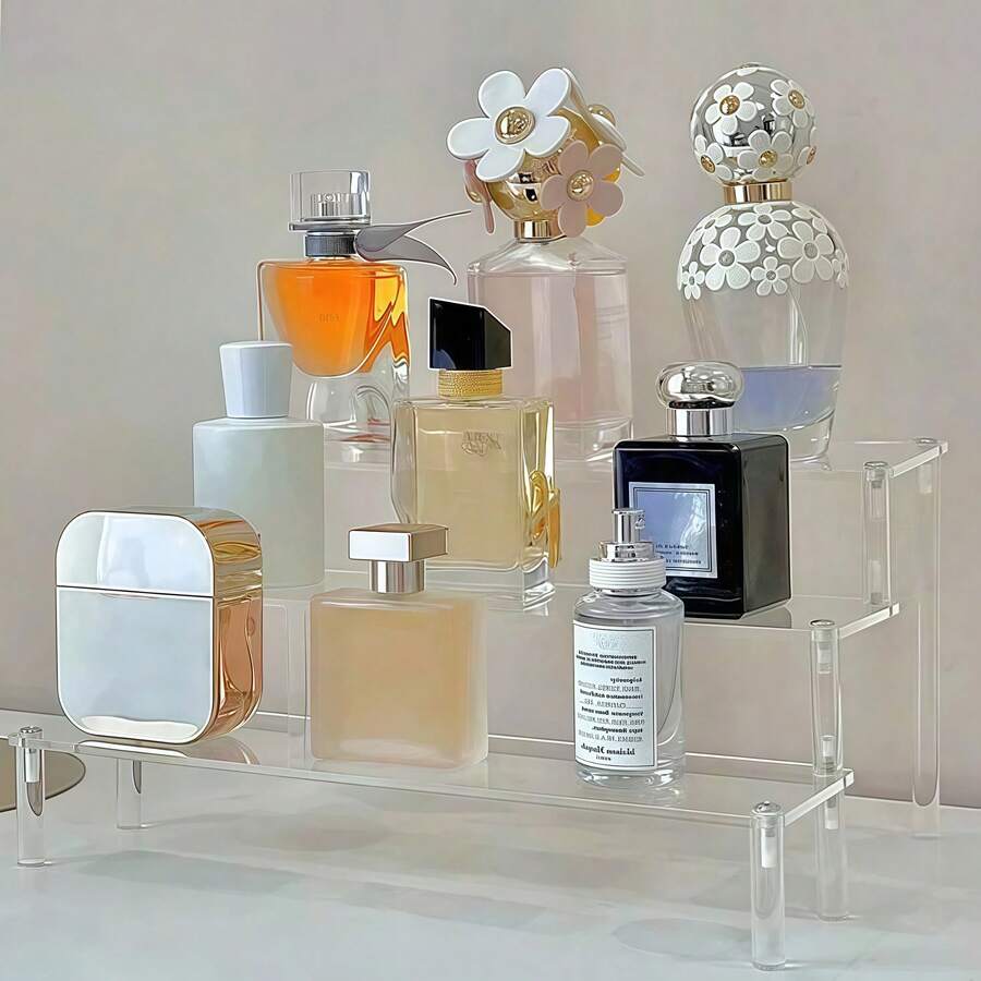 Présentoir en acrylique convenant pour les bouteilles de parfum, les cosmétiques, les petites figurines, les objets de collection, l'affichage de bijoux, le stockage et l'organisation
