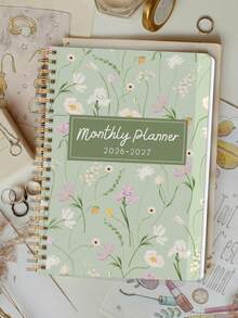 1 pieza Planificador académico semanal y mensual de enero 2026 a diciembre 2027 para mujeres y hombres, Planificador mensual minimalista A5, Cuaderno de citas, Mejora la eficiencia laboral, Útiles de oficina y escolares