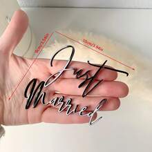 1set Just Married Acrylic Cake Decoration, Suitable For Wedding Wedding Cake Decoration Wedding Party Cake Decoration - Multicolor - View 2