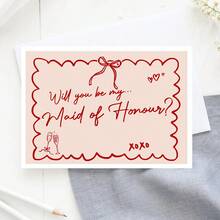 Will You Be My Maid Of Honour Card. Wedding Cards, Bridesmaid Proposal Card, Act Surprised Maid Of Honour, Sister By My Side Card, Simple And Elegant