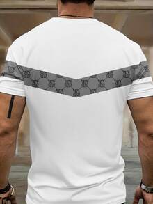 2pcs/Set Men's Printed Crew Neck T-Shirt And Pants Set, Practical & Versatile