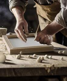 Natural Wood Bead Boho Photo Frame 10x15cm 13x18cm, Rustic Pine Wall Decor for Anniversary Birthday Christmas Mothers Day Gift, Aesthetic Room Decor for Her