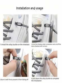 1双100厘米/39.4英寸弹性免系鞋带 - 适用于运动鞋、跑鞋，男女通用，均码（黑色/白色/彩色） - 彩色 - 查看 6