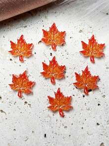 80 pezzi di decorazioni per unghie, assortimento misto di colori caldi autunnali e invernali, foglie d'acero 3D in resina a fondo piatto, accessori per arte di unghie fai-da-te, scrapbooking, gioielleria, decorazioni per orecchini da matrimonio, accessori fai-da-te, vacanze natalizie, adatti per il fai-da-te domestico e per i saloni di manicure professionali