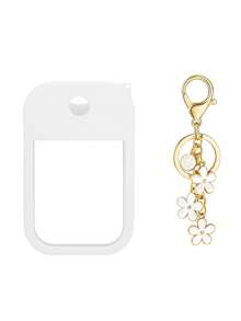 2 件 Touchland 1 盎司（30 毫升）洗手液喷雾瓶保护套，26 个花朵和字母喷雾瓶标记，硅胶防摔防撞保护套，带钥匙扣设计，方便旅行携带，可挂在包、钥匙或儿童背包上，耐磨、防水、可重复使用 Touchland 洗手液喷雾保护套，旅行、户外、礼物、万圣节礼物、圣诞节礼物 - 白色 - 查看 13