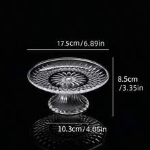 1pc Acrylic Crystal Candy Dish Transparent Fruit Plate With Stand, Party Dessert Plate, Offering Tray, Snack Plate, Cake Stand