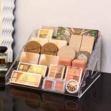 1 suport acrilic pentru cosmetice, raft de depozitare cu mai multe niveluri pentru parfum, îngrijirea pielii, articole de machiaj, suport robust în formă de piramidă pentru sufragerie, baie, dormitor, decor pentru casă