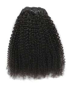 Afro Kinky Curly Clip In Hair Extensions 120g Brazilian Virgin Human Hair 4C Natural Black Clip In Extensions Double Weft Thick Ends 8pcs 120g/Set 12A Brazilian Virgin For Women