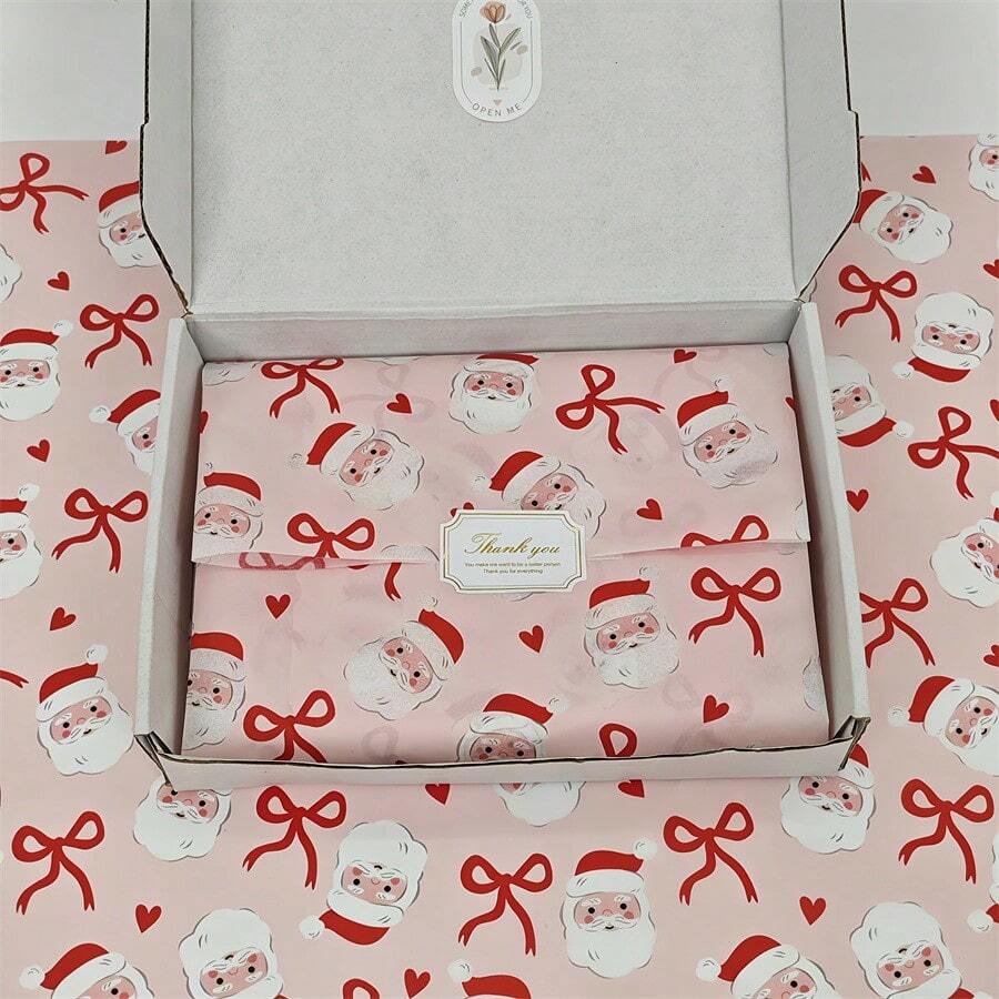 60/30/10 圣诞姜饼人薄纸 - 20x34 英寸姜饼和波尔卡圆点设计、轻质保护性包装、圣诞老人、圣诞袜、灯、圣诞树叶、用于礼品包装、易碎物品保护、节日装饰（拐杖糖条纹、蓝色星星）、姜饼装饰、节日包装、节日风格、节日主题印花、季节性包装、节日装饰、派对策划圣诞节圣诞装饰圣诞睡衣圣诞礼物圣诞装饰