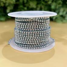 (5码/10码)银色AB钻、水晶钻密链、银钻、爪链、钻石链、钻石爪链、钻石装饰链、电泳链、电镀密爪钻石缝纫工艺链DIY、圣诞节和万圣节装饰、优雅简约身体链、钻石装饰链、 - 彩色 - 查看 38