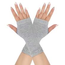 1pc Spring/Summer Cotton Gloves Half Finger Sports Open Finger Gloves Knitted Short Men's And Women's Styles Autumn/Winter Thin DIY Arm Cover