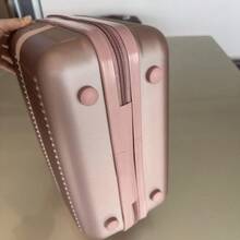 Frasqueiras De Viagem Necessaire ABS Rígido Maleta de Mão Organizadora maquiagem Rígida TOP - Rosa chiclete - Visão 5
