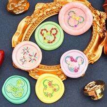 Disney 1 قطعة ختم شمع بموضوع عيد الميلاد بقطر 25 مم، ختم شمع نحاسي للأظرف والأختام الشمعية لحفلات عيد الميلاد، مجموعة ختم شمع هدية