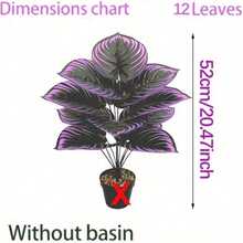 1pcs Outdoor Artificial Green Plants, Villa Courtyard Garden Decor Outdoor & Home Office Decoration, Perfect For Christmas, Halloween, Palm Festival & Valentine's Day - Pot Not Included - Purple - View 10