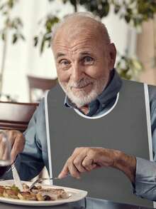 Set de 4 baberos grandes para adultos, baberos de tela tipo toalla para el cuidado de ancianos - Multicolor - Ver 10