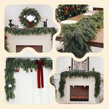 9FT Christmas Cedar Garland Artificial Real Touch Thickness Realistic Greenery Pine Garland For Mantle Fireplace Outdoor Indoor Christmas Decorations Home Decor Room Decor - Multicolor - View 4
