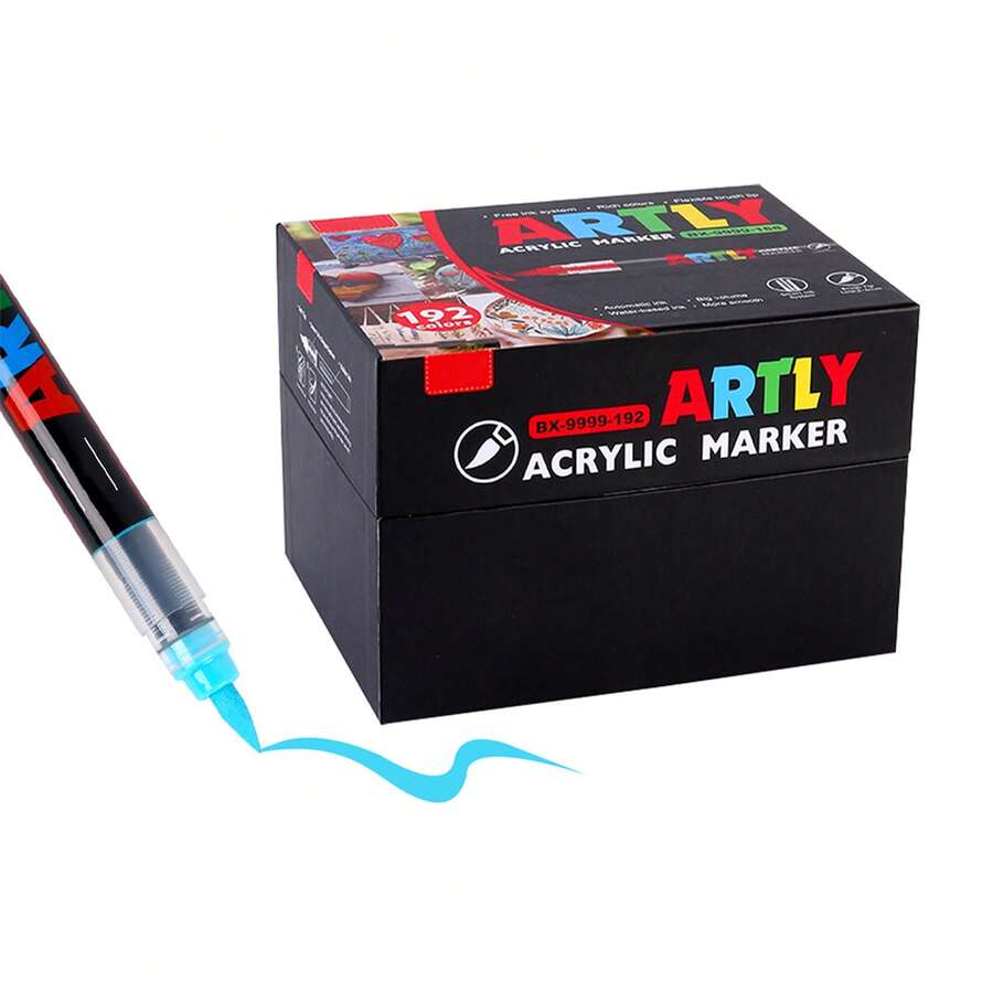 120-192-240 Colors Acrylic Paint Marker Pen Set | Back To School Essentials! Suitable For Halloween & Christmas Painting Supplies! Full Color Range Coverage, Soft Brush Tip For Even Color Application, Long-Lasting Vibrant Colors, Compatible With Paper, Plastic, Canvas. Great For Back To School DIY Art Projects, Classroom Decor, Precise Ink Control, Suitable For Professional Art Use