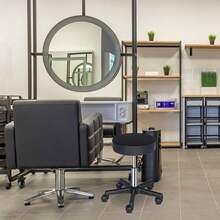 Black Round Plastic Stool – Arch Feet Rotation Bar Stool, Sturdy Comfortable Design, Ideal For Kitchen Bar Home Use, Easy To Move Clean, Suitable For Daily Seating Needs