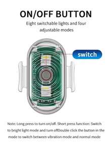 1/2/4 件 LED 飞机灯，LED 频闪灯带红外遥控 USB RGB 彩色防撞无人机夜间飞行迷你自动信号灯迷你灯 8 色 USB 灯适用于汽车摩托车无人机飞机自行车 - 彩色 - 查看 7