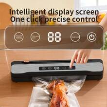 RAF RAF Rechargeable Vacuum Sealer, Food Vacuum Protector 1500mAh Lithium Battery, Food Vacuum Sealing Equipment, Automatic Vacuum Sealer, LED Indicator Light And Air Sealing System To Keep Food Fresh For A Longer Time, Intelligent Display Operation, Essential For Keeping Food Fresh And Moisture-Proof, Ideal Choice For Kitchen And Outdoor Use, Fruits, Vegetables And Meat Both Dry And Wet Powder Surfaces Can Be Sealed