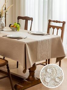 1pc Waterproof Floral Wreath Pattern Tablecloth, Minimalist Nordic Style Decorative Table Cover, Suitable For Home, Kitchen, Coffee Table, TV Cabinet, Holiday Gatherings, Birthdays, Weddings, Hotels, Photography Backdrops, Seasonal Gifts, Multiple Sizes Available - Coffee Brown - View 13